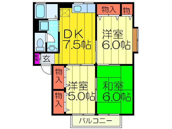 グリ－ンシャルマンＣ棟の物件間取画像